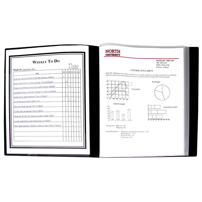 C-Line 24-Pocket Bound Sheet Protector Presentation Book, 48-Page Capacity, For 8.5 x 11-Inch Inserts, Black (33240) - Image 2